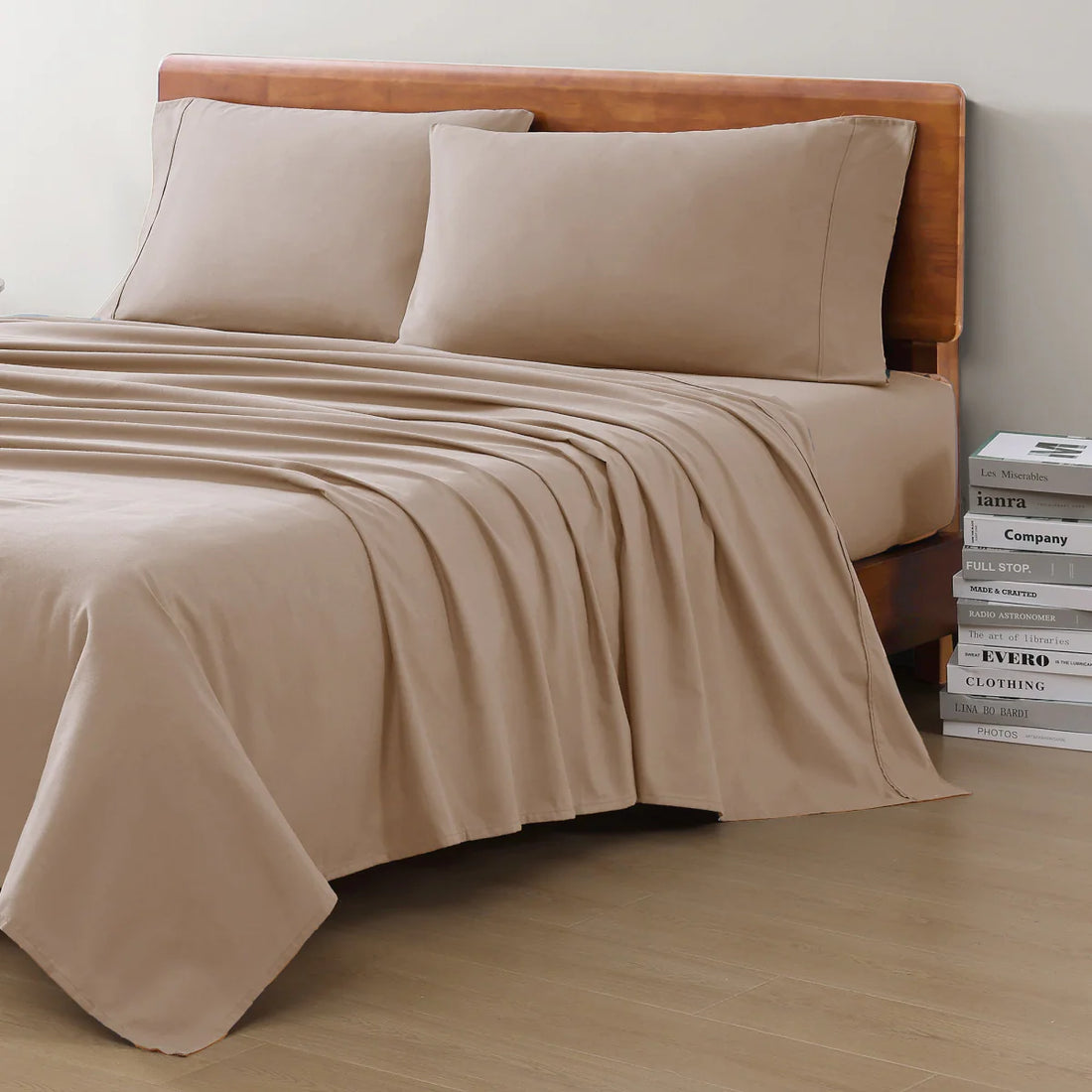 100% Organic Washed Cotton Sheet Set - Taupe