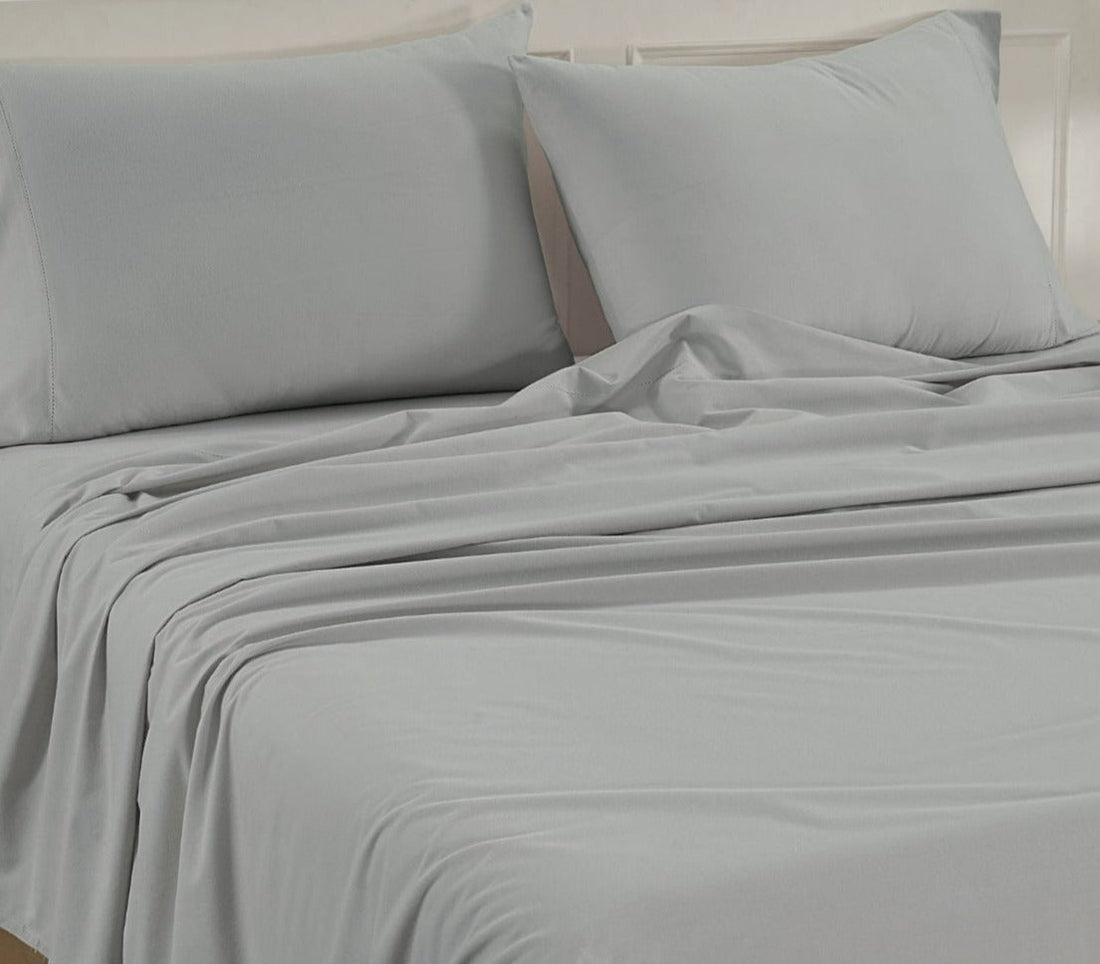 100% Organic Washed Cotton Sheet Set - Silver