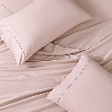 100% Organic Washed Cotton Sheet Set - Sepia Rose