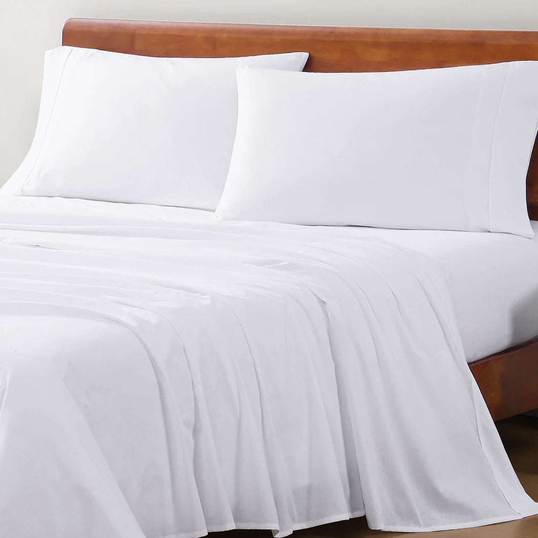 100% Organic Washed Cotton Sheet Set - White
