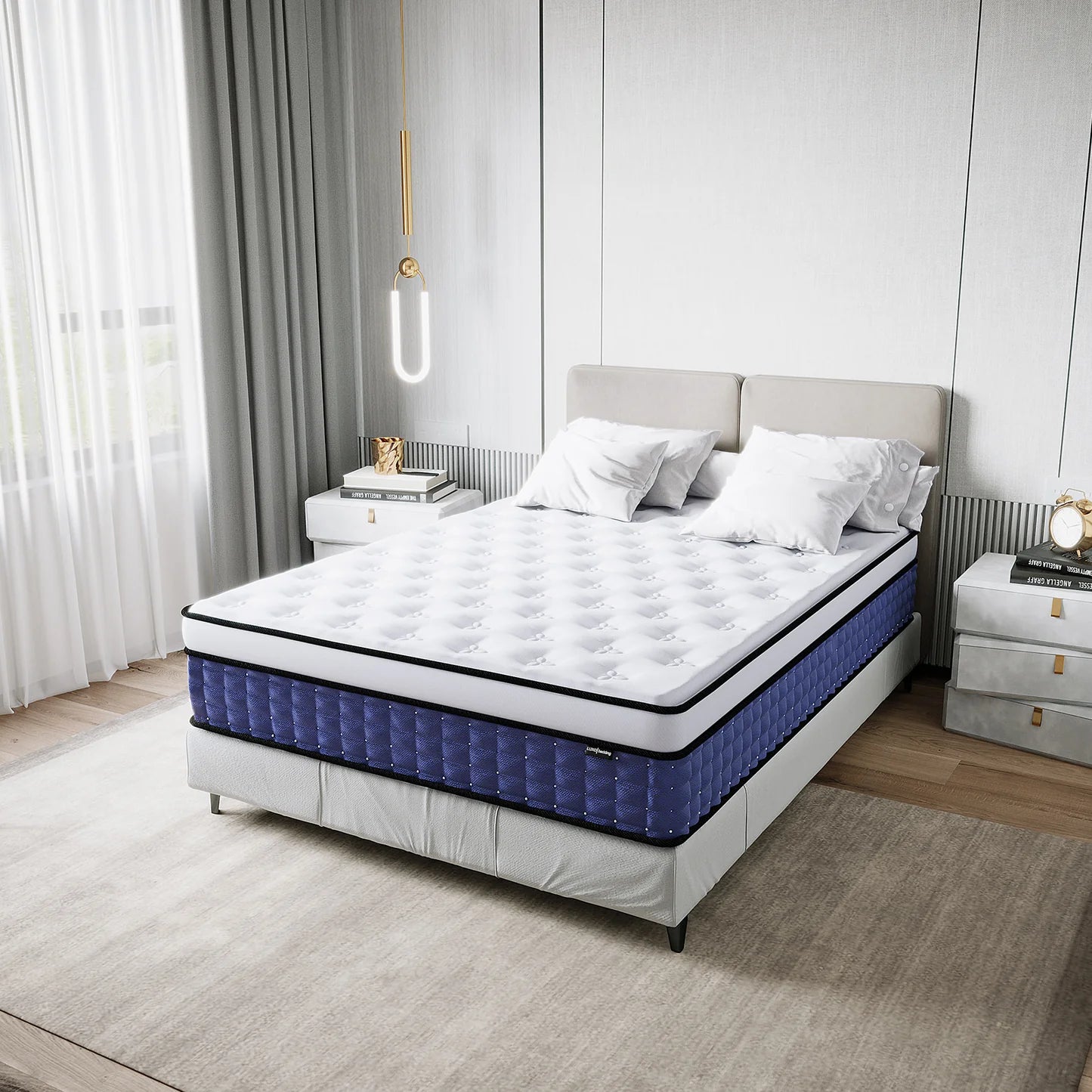 Plush Euro top mattress with memory foam layer