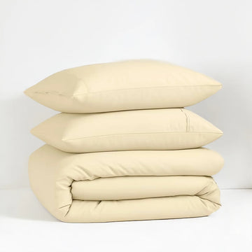 100% Organic Washed Cotton Quilt Cover Set - Vanilla