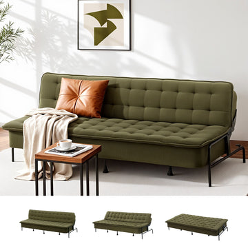 Artiss Green 3-Seater Innerspring Sofa Bed