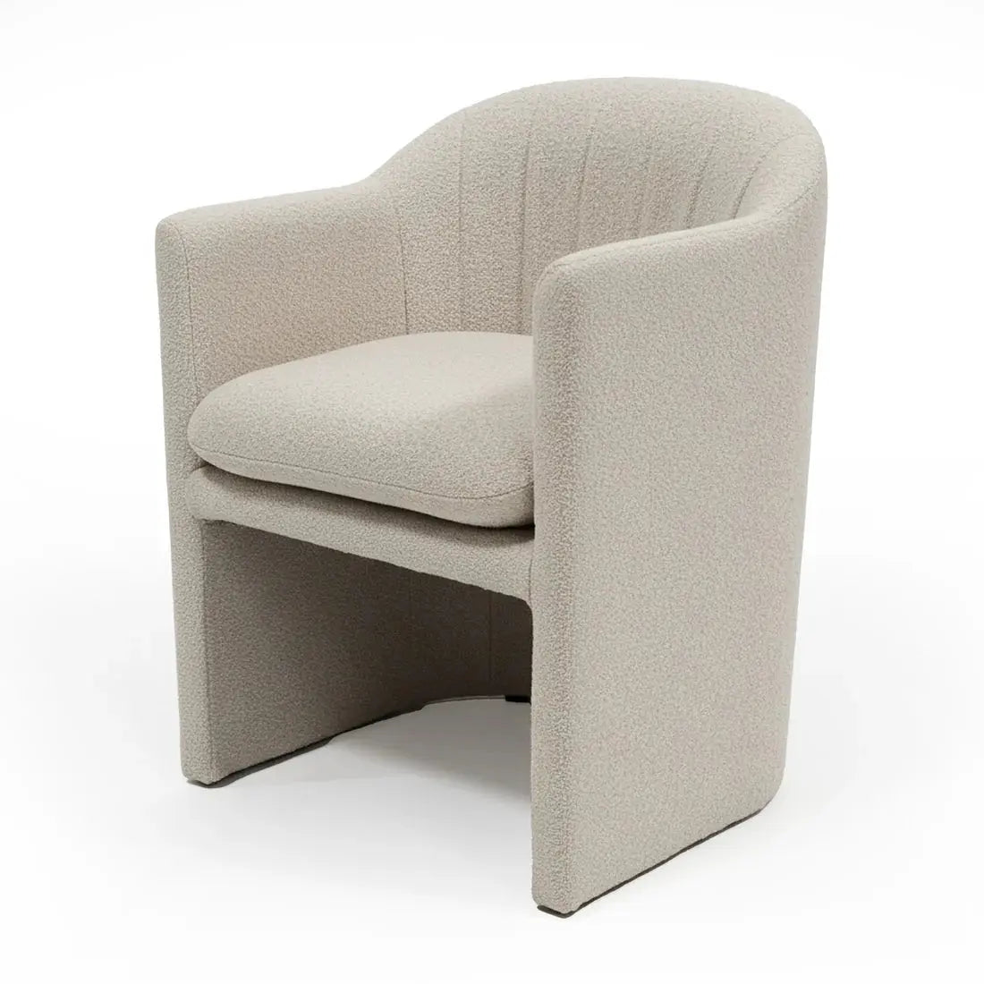 Sculptural boucle lounge chair living room