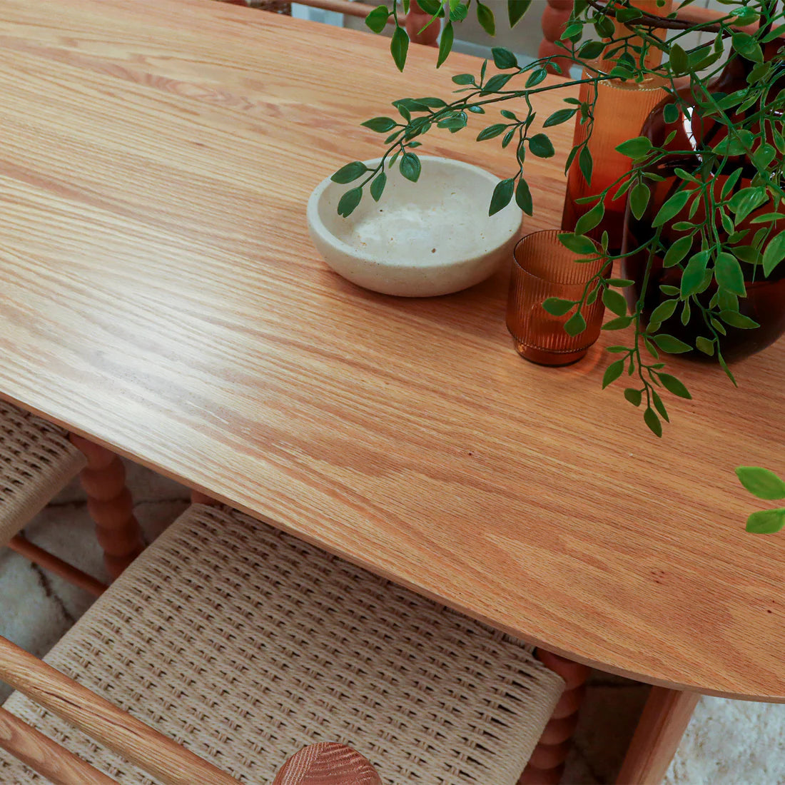 Solid oak dining table 180cm natural finish