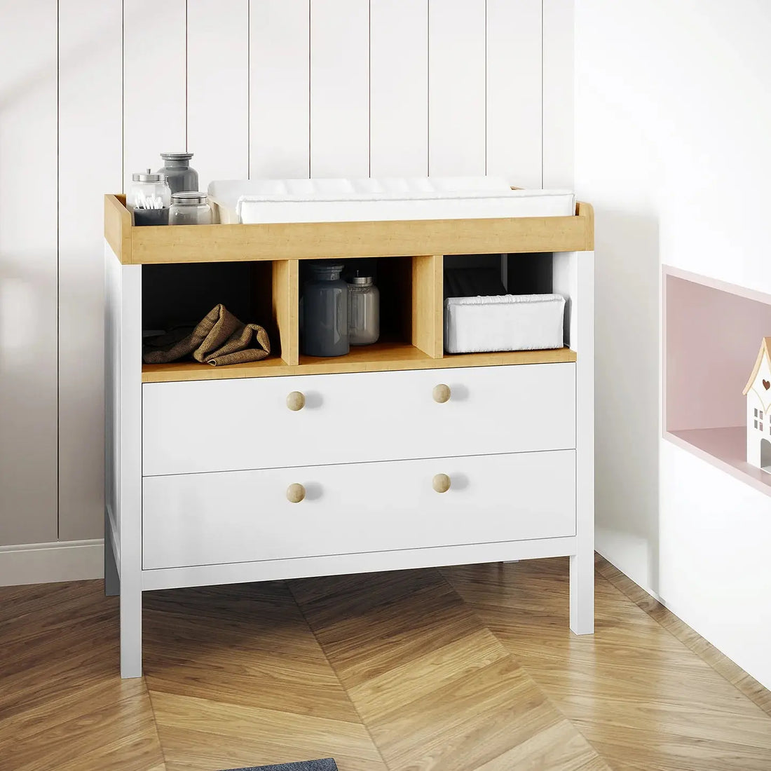 Solid pine baby change table with drawers Australia