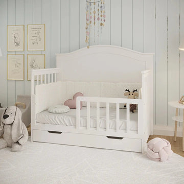 Solid pine baby cot with rail Australia