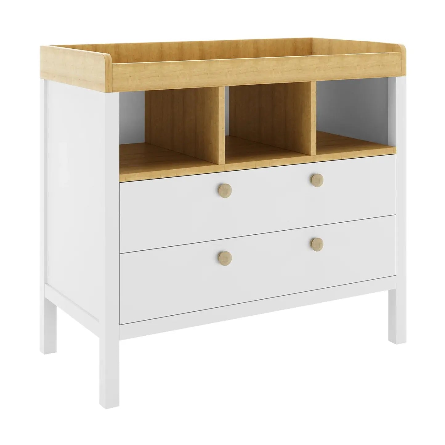 Solid timber baby changing station with drawers