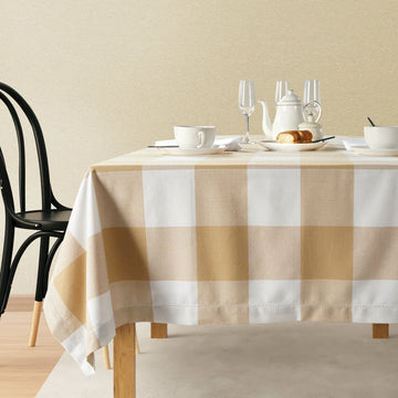 Tablecloth 6 seat 150x210cm - Beige Check