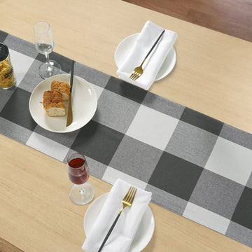 Table Runner 33x228cm - Grey Check