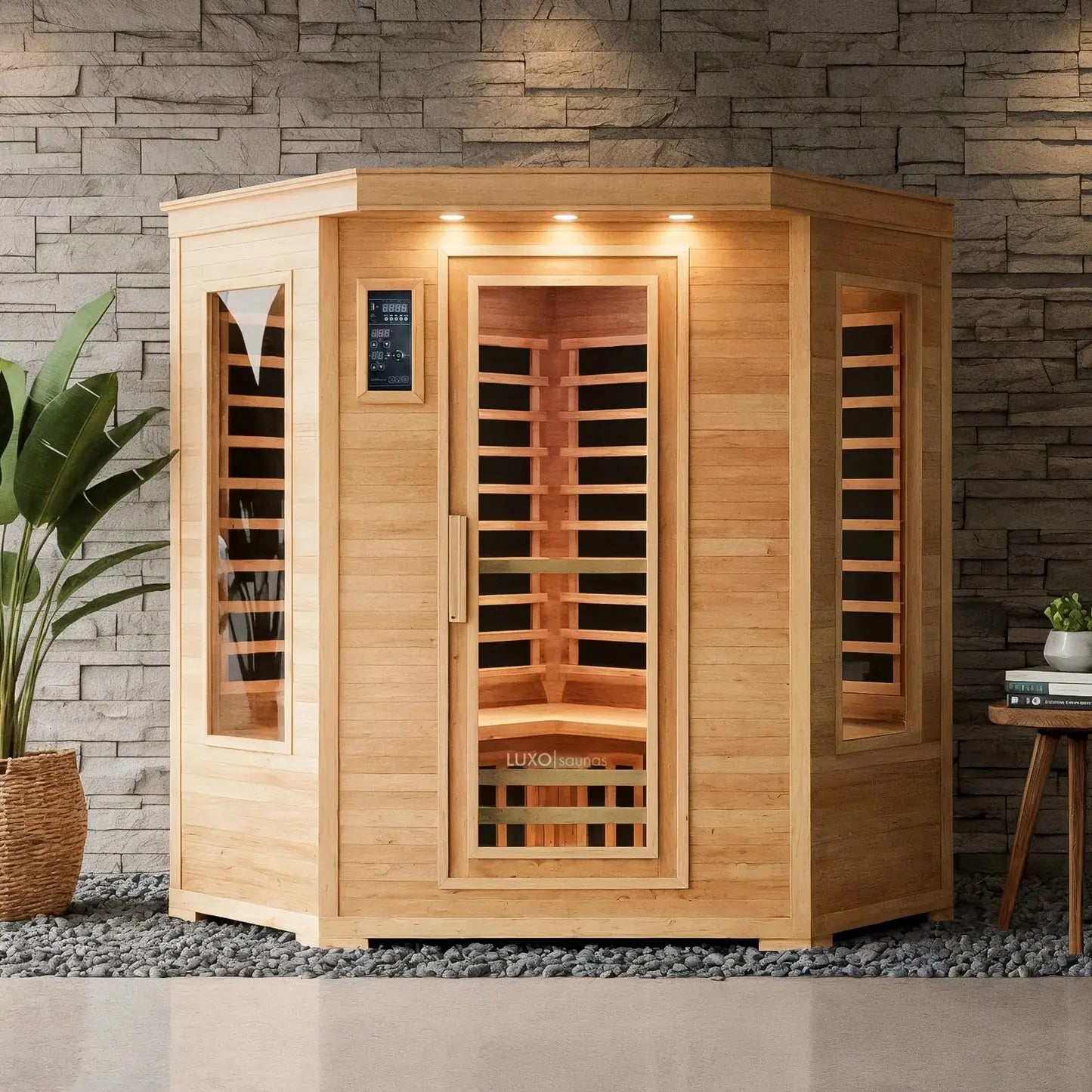 Taavi 4 person infrared sauna Australia corner design