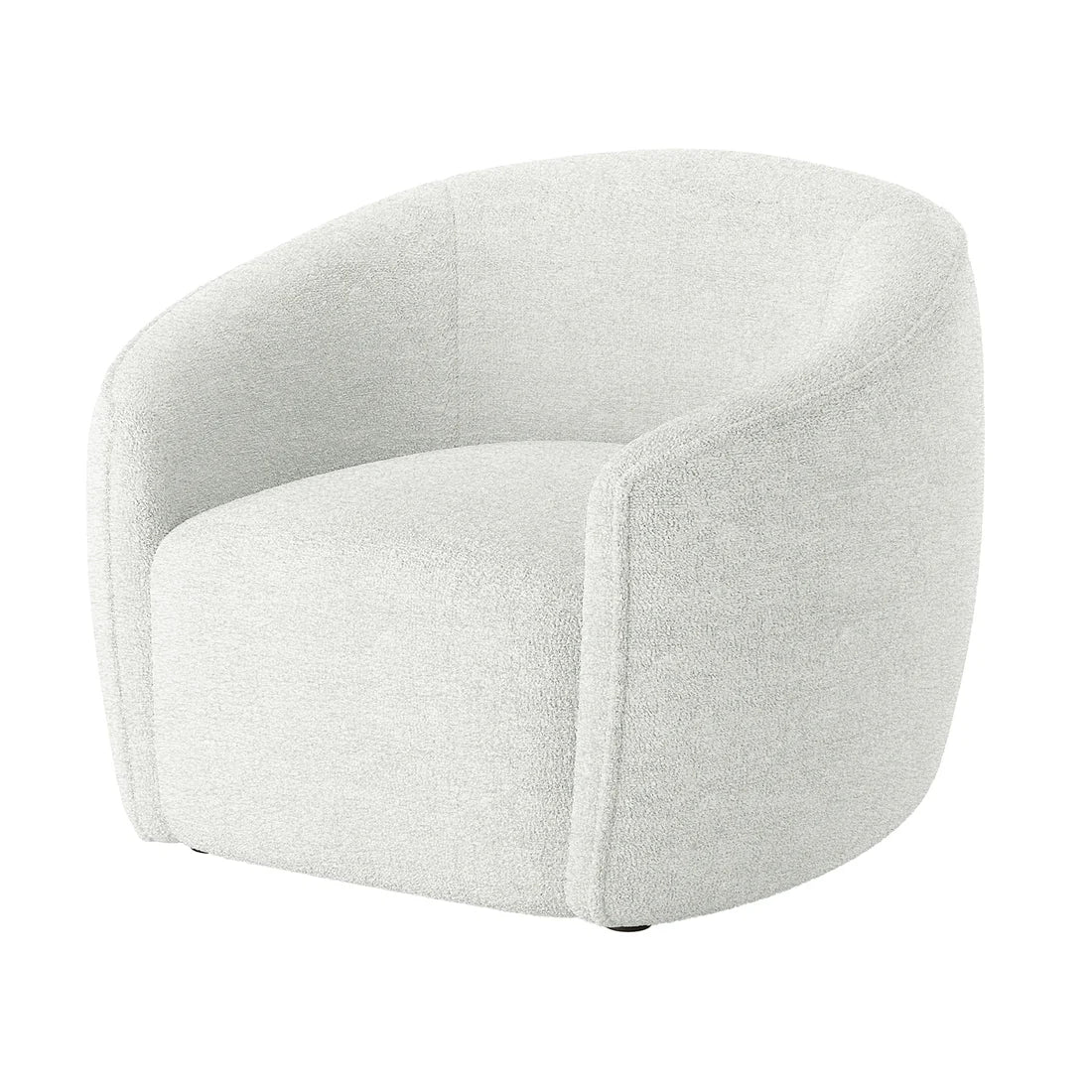 Textured boucle chair living room setup