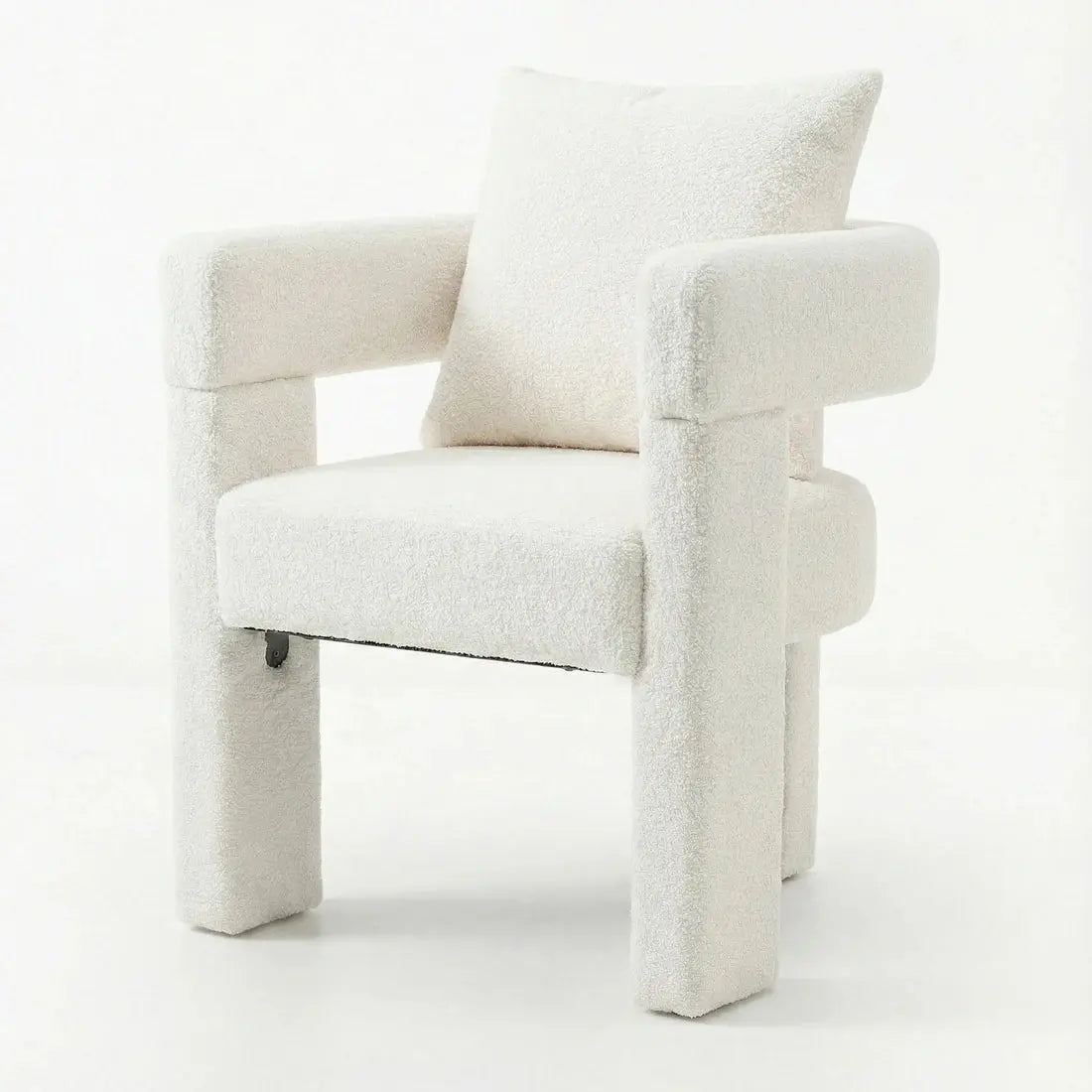 Three legged boucle accent chair for Australian homes
