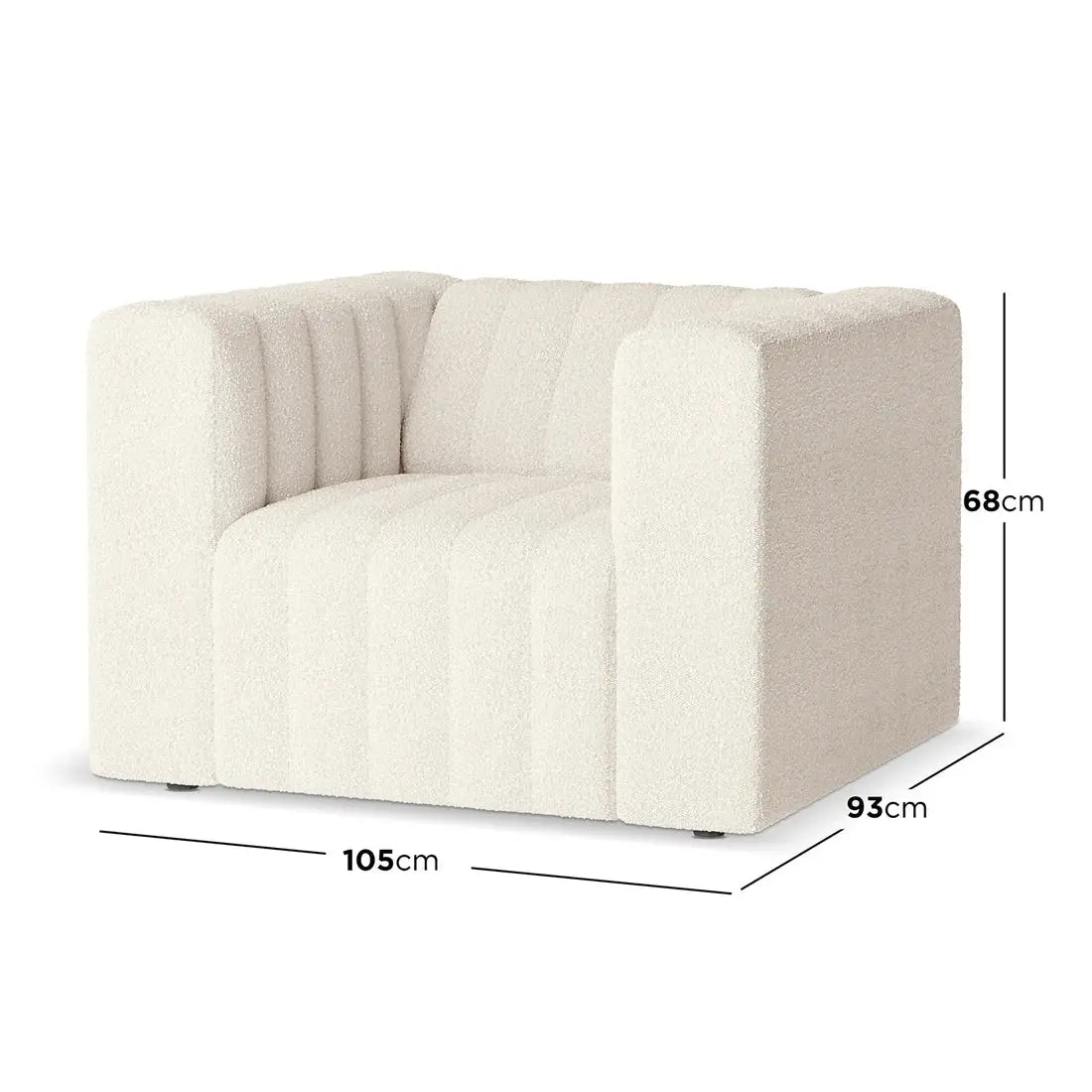 Tufted boucle accent chair for Australian homes