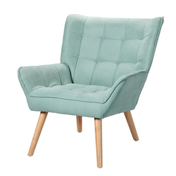 Artiss Blue Linen Accent Armchair Lounge Chair
