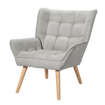 Artiss Grey Linen Accent Armchair Lounge Chair