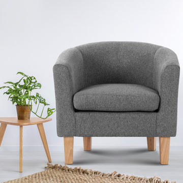 Artiss Grey Abby Fabric Armchair Accent Chair