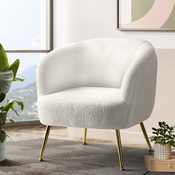 Artiss Carneiro White Sherpa Accent Chair