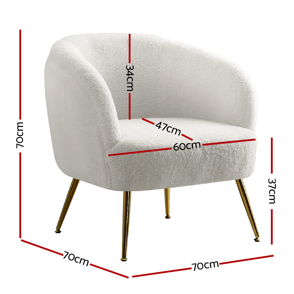 Artiss Carneiro White Sherpa Accent Chair