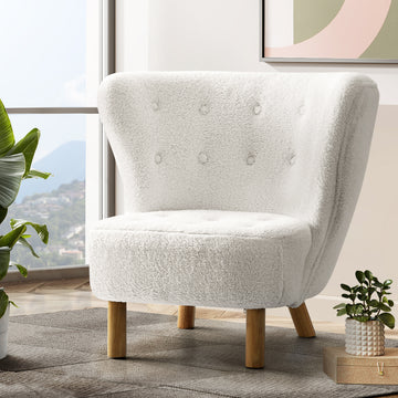 Artiss Felista Sherpa Accent Armchair White