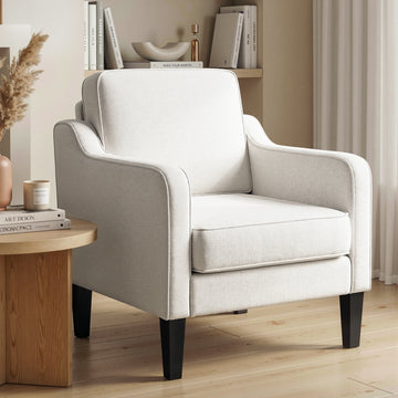 Artiss Beige Linen Accent Armchair Lounge Chair