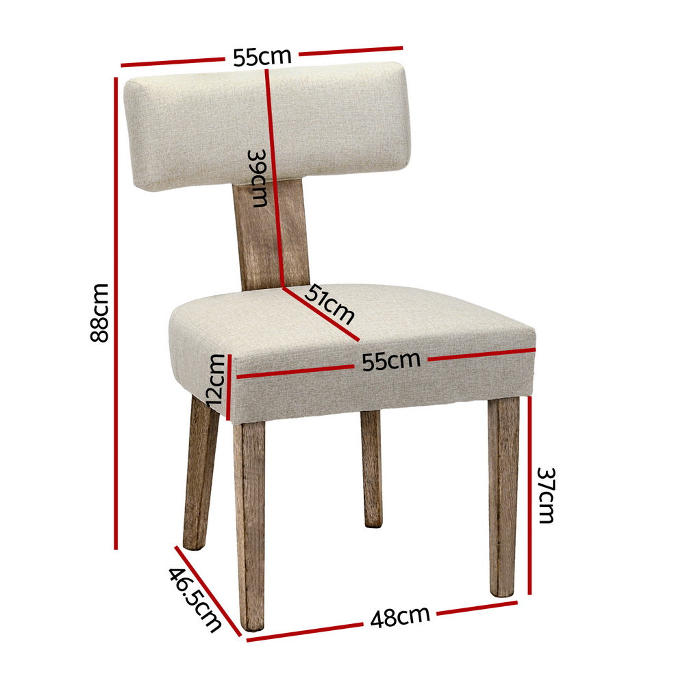 Artiss 4x Linen Fabric Dining Chairs Beige
