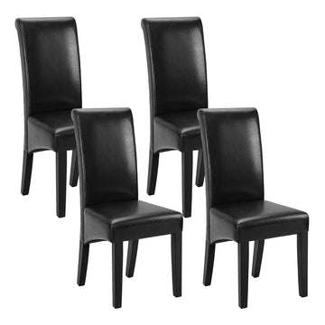 Artiss 2x Leather Parsons Dining Chairs Black