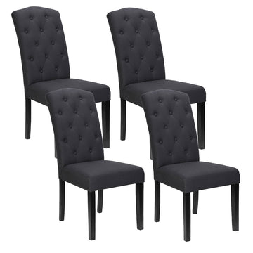 Artiss 4x Linen Parsons Dining Chairs Dark Grey