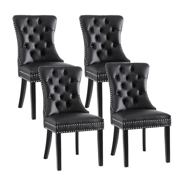 Artiss 4x PU Leather Dining Chairs – Black