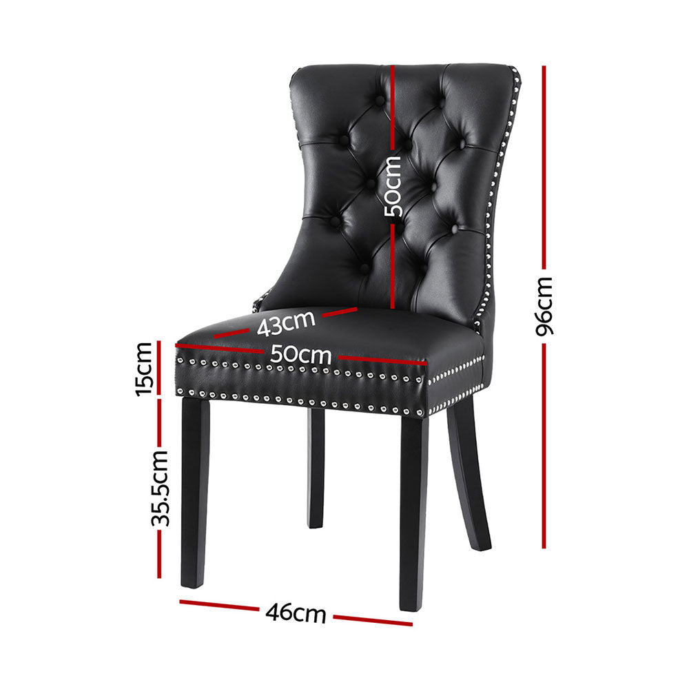 Artiss 4x PU Leather Dining Chairs – Black