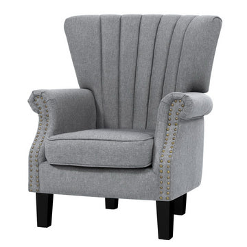 Artiss Andrew Grey Wingback Accent Armchair