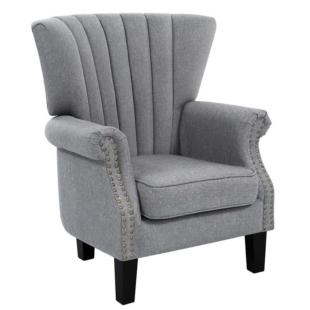 Artiss Andrew Grey Wingback Accent Armchair