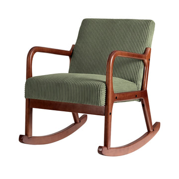 Artiss Green Corduroy Rocking Armchair Nursing Chair