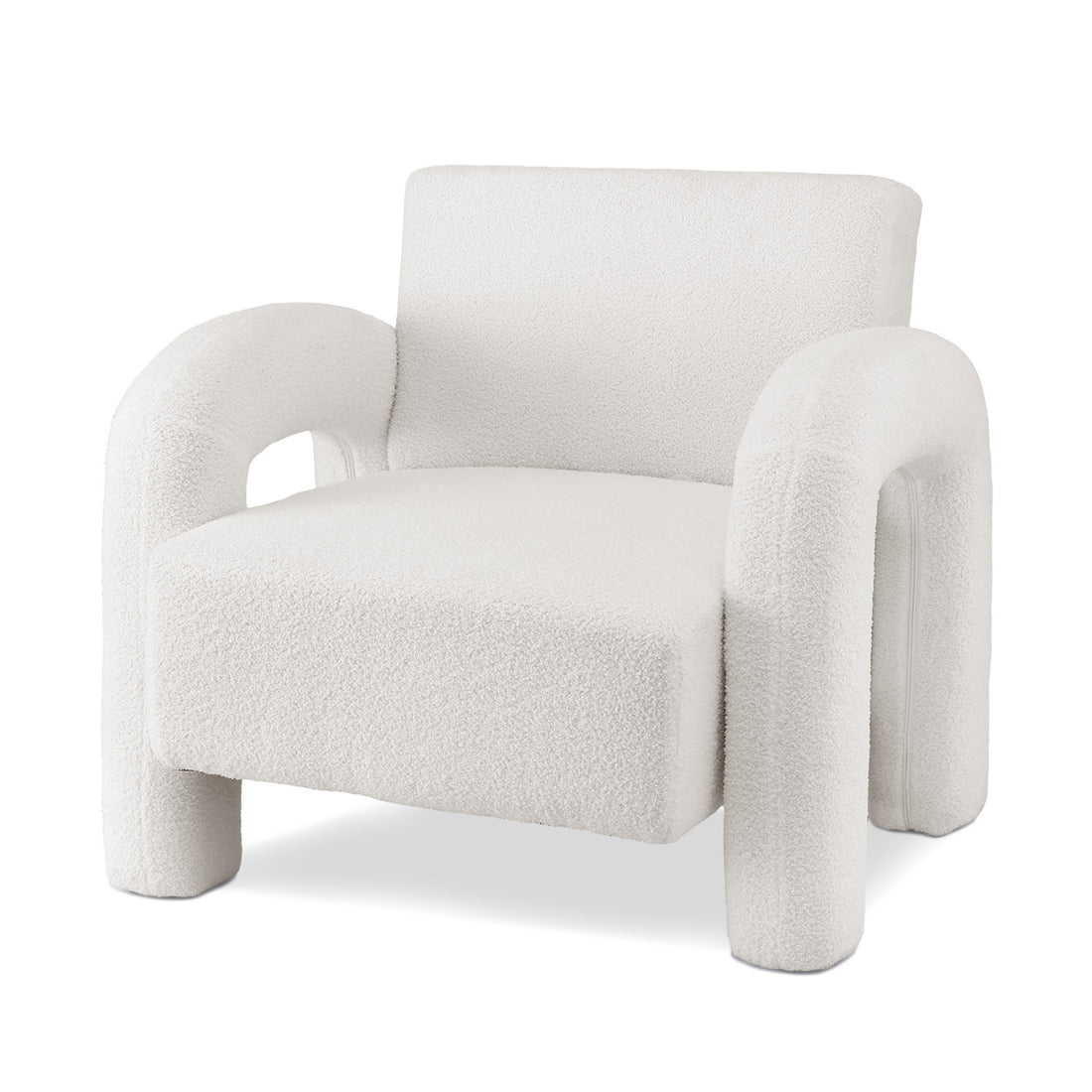 Artiss White Boucle Curved Accent Armchair