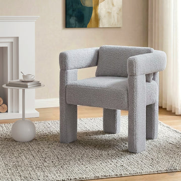 Artiss Grey Boucle Accent Armchair Lounge Chair