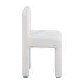 Upholstered boucle dining chair cream white