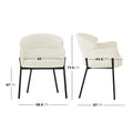 Upholstered dining chairs off white setup