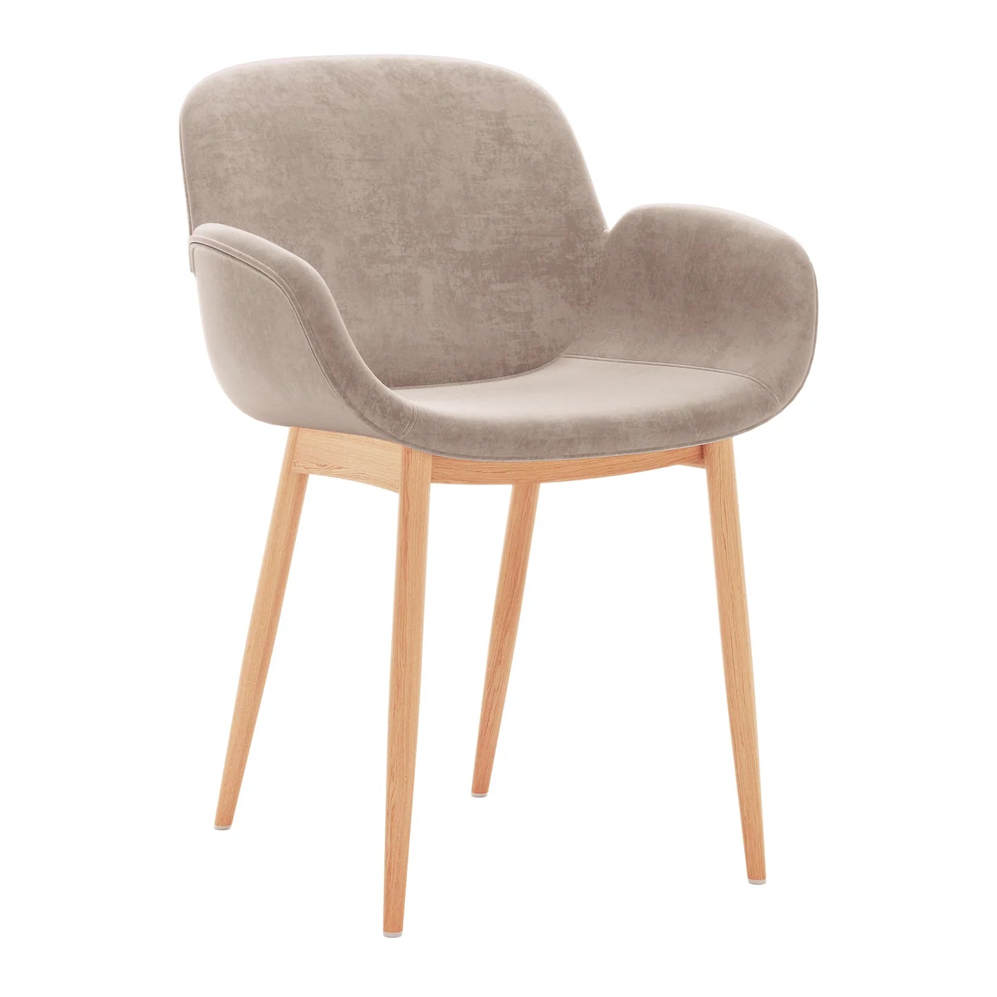 Upholstered linen armrest dining chairs set