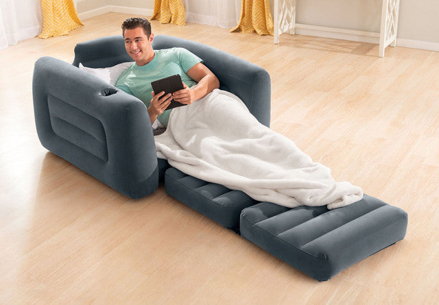 Intex Pull-Out Single Sofa Bed – Charcoal Gray