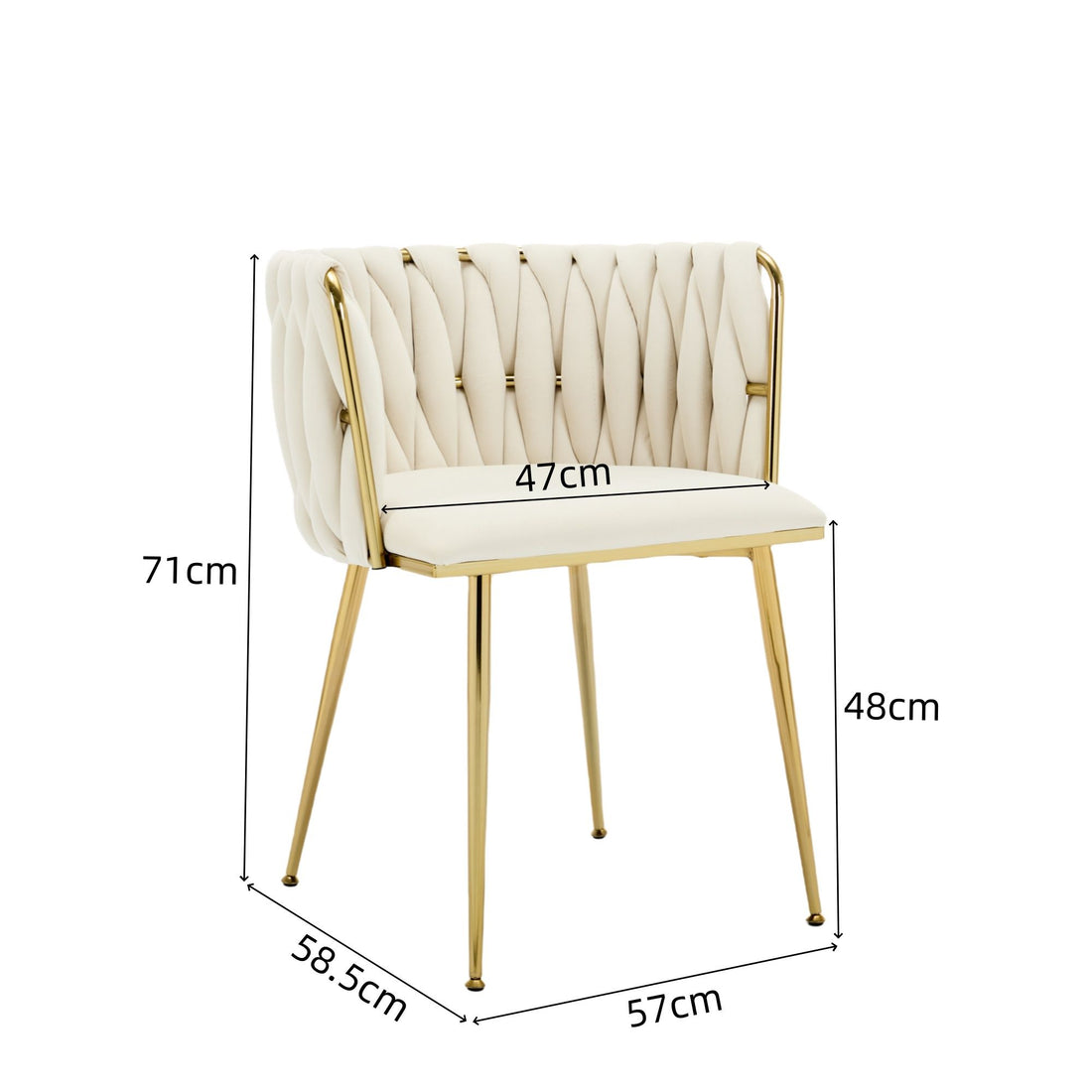 Set of 2 Velvet Dining Chairs Beige