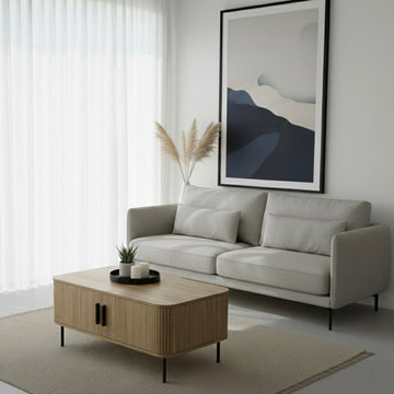 Florence 2 Door Coffee Table – Natural Oak, Sleek Design