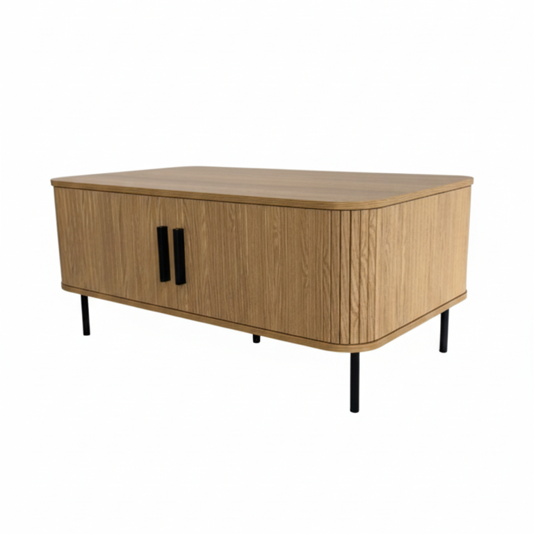Florence 2 Door Coffee Table – Natural Oak, Sleek Design