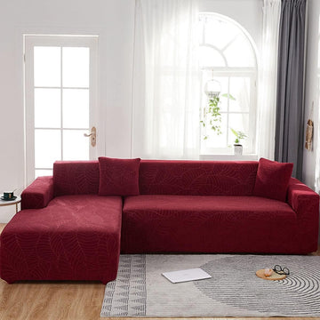 Wine Red Jacquard 1-Seater Sofa Cover