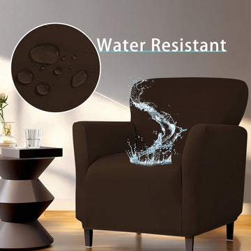 Coffee Elastic Waterproof Chair Slipcover 1-Piece