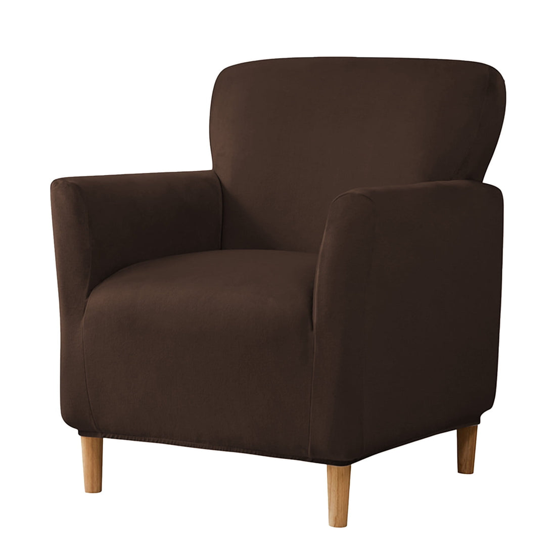 Coffee Elastic Waterproof Chair Slipcover 1-Piece