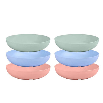 6-Pieces Fatigue Cat Bowl - 5.5 Inch Shallow Food Dish Wide Wet Feeding Bowls,PET Plate for Kittens