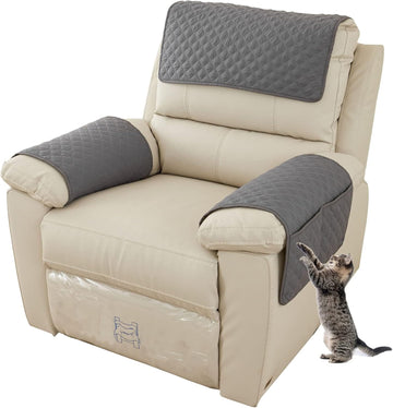 Armrest Chair Covers 3-Piece Set Dark Gray