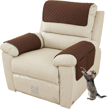 Armrest Chair Covers 3-Piece Set Dark Brown