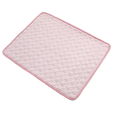 Cooling Pet Mat for Dogs and Cats, Summer Heat Relief Bed Pad with Breathable Mesh and Soothing Gel Layer, Ideal for Sofa Floor Crate Car Seat and Outdoor Use (Pink, M)