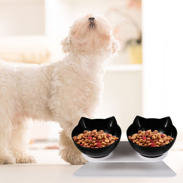 Elevated Cat Bowl in Multi-Color Plastic Design for Comfortable Eating, Easy Swallowing, and Vomit Prevention